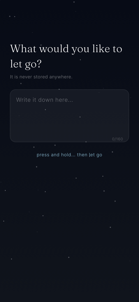The release ritual in Calm Moments